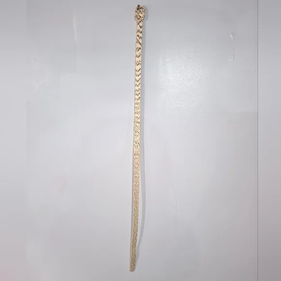 J. Crew Cream Snake-Print Leather Women's Belt Size S - Picture 5 of 11